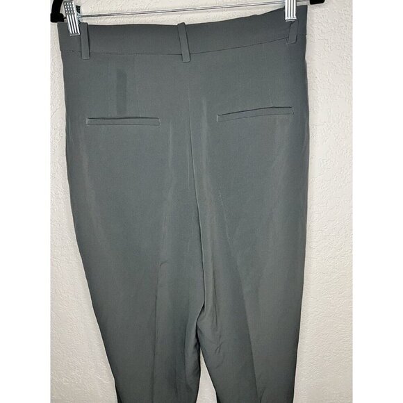 H&M Dress Pants Size 8 Gray Tapered High Rise Pleated Front Pockets New B1 NWTS - Picture 7 of 13